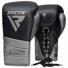 RDX L2 MARK LACES Pro Sparring Boxing Gloves - BLACK/silver